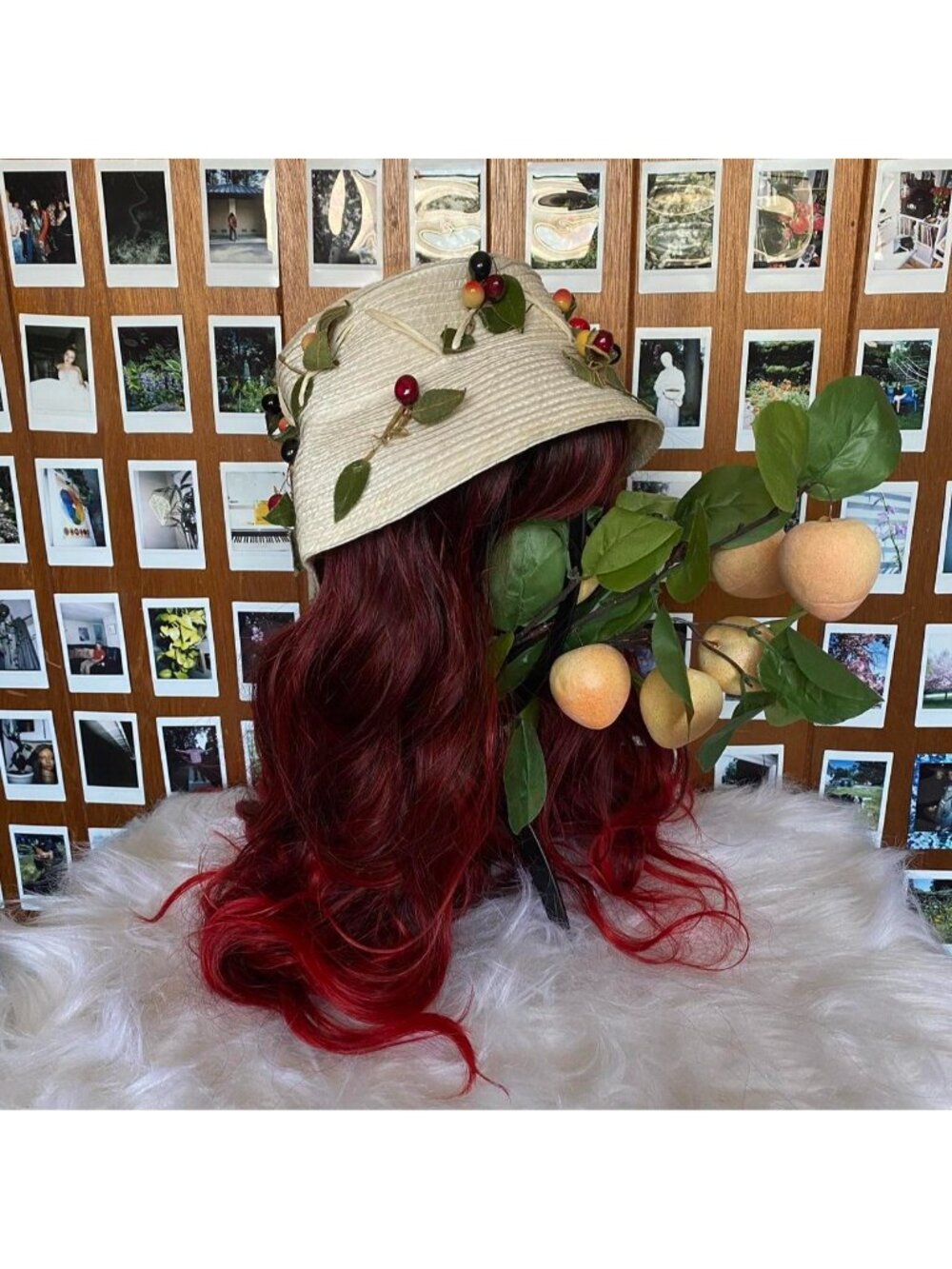 Straw Cherry Bucket Hat